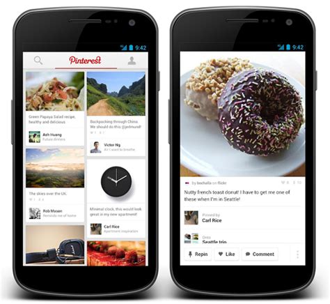 Pinterest for Android .